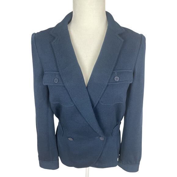 Banana Republic 100% Wool Blazer Jacket Classic Preppy Retro Blue Size Medium - Picture 3 of 13